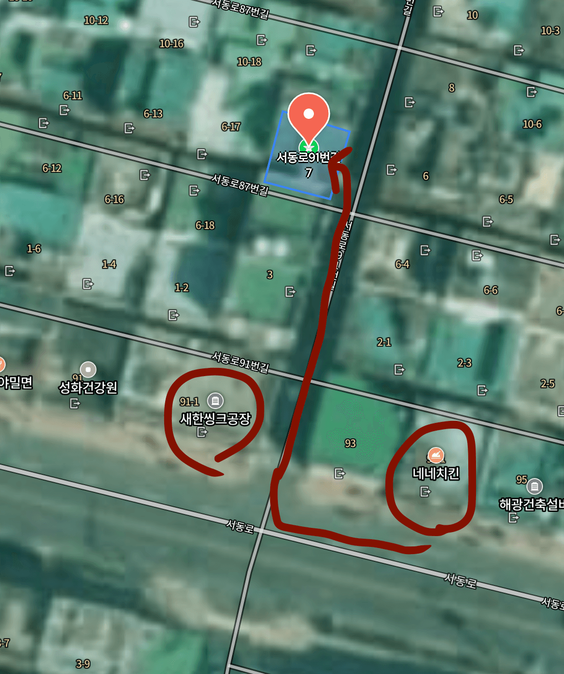 서동부엌 가는 길 지도